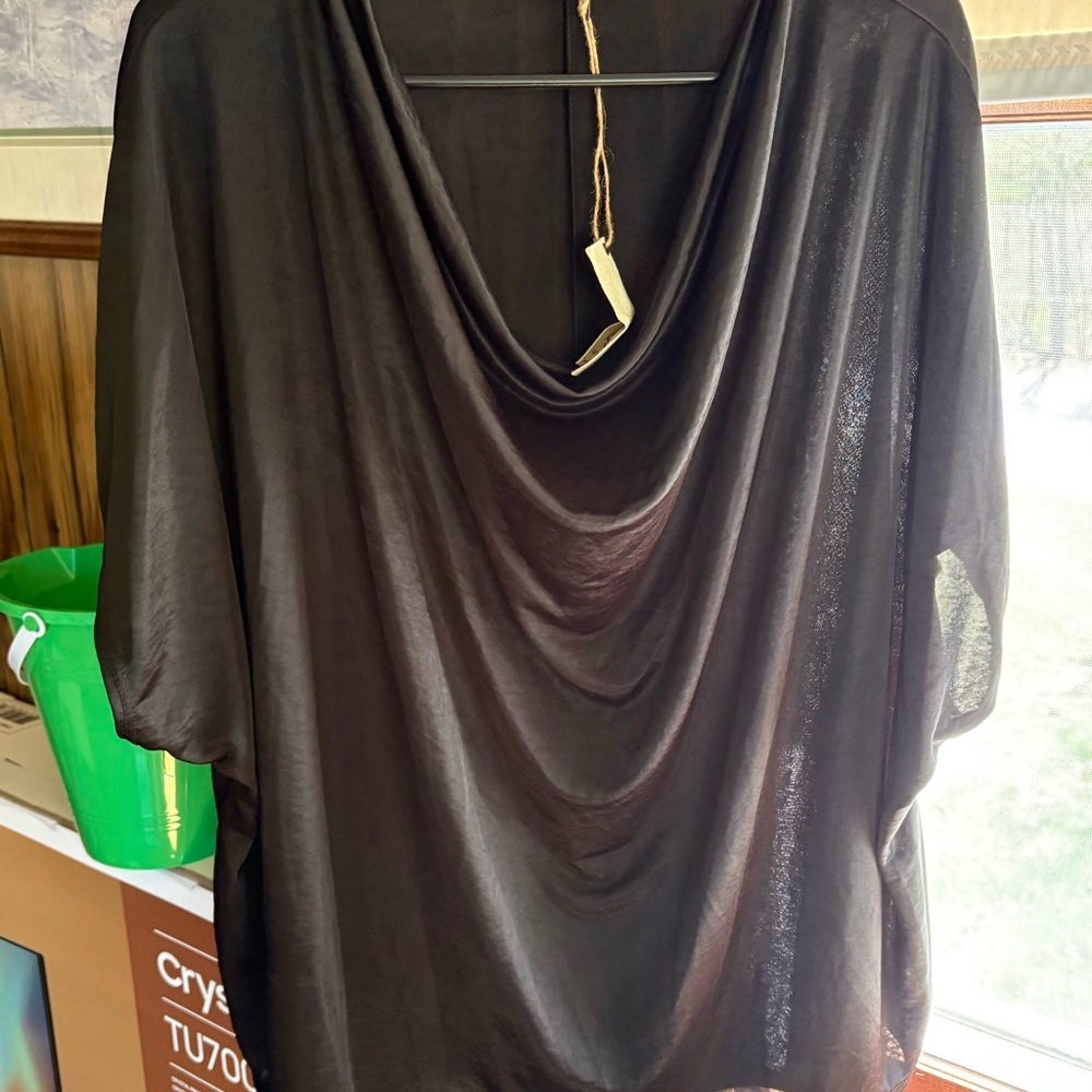 Elegant Black Draped Top by Easel. Size M. NWT.